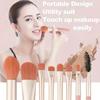 8pcs Pink Professional Makeup Brushes Set Soft Synthetic Bristles With Travel Case For Blush&Eyeshadow Cartoon Animal Pattern