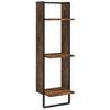 Wall Shelf 3 Tier Smoked Oak Finish 30 x 25 x 100 cm Particleboard