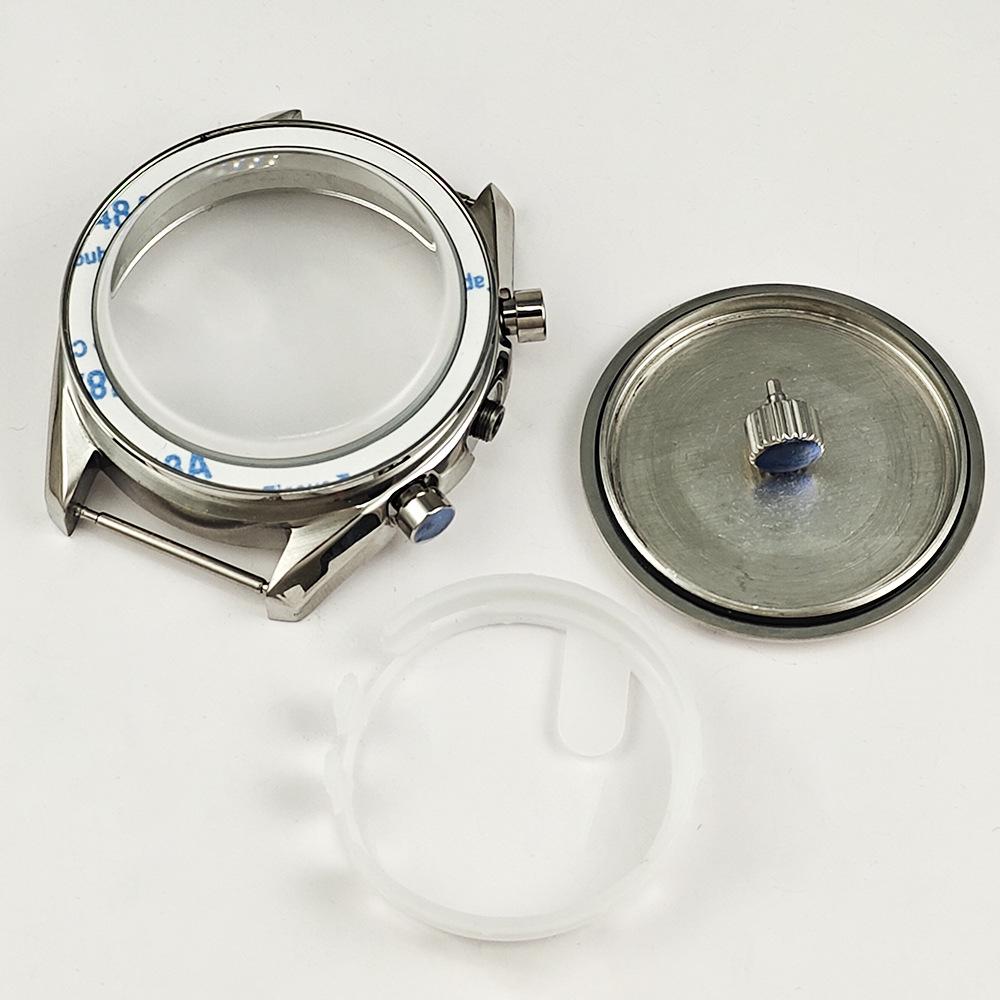40MM Stainless Steel Watch Case for VK63/VK64 Movements, Multifunctional Speedmaster Style