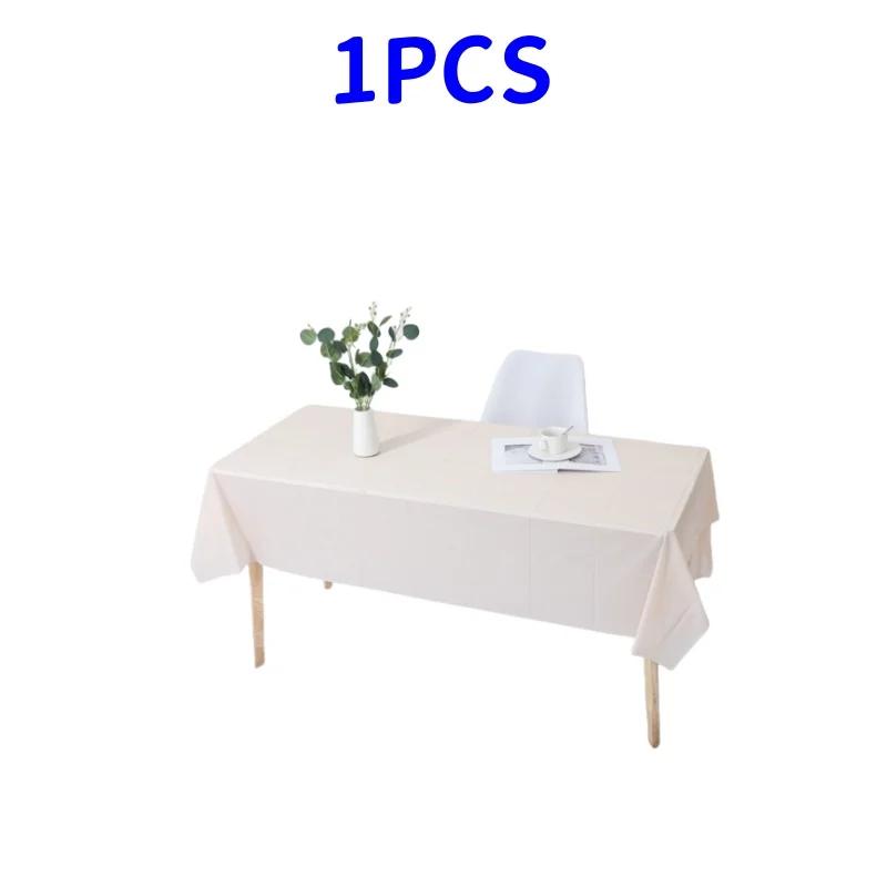 1pc Reusable Tablecloths 137x183cm BPA Free Plastic Dining Table Cover Cloth for Parties Picnic Camping Disposable Tablecloths