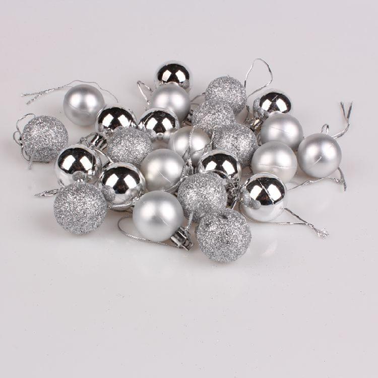 24 Pcs/Set Decorative Xmas Bauble Delicate Balls Decorations Xmas Tree Pendants