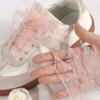 1 Paar 2,5 cm breite Schnürsenkel Transparentes Tüllband Schnürsenkel für Damen Mädchen Mode Ersatz-Schnürsenkel für Freizeitschuhe