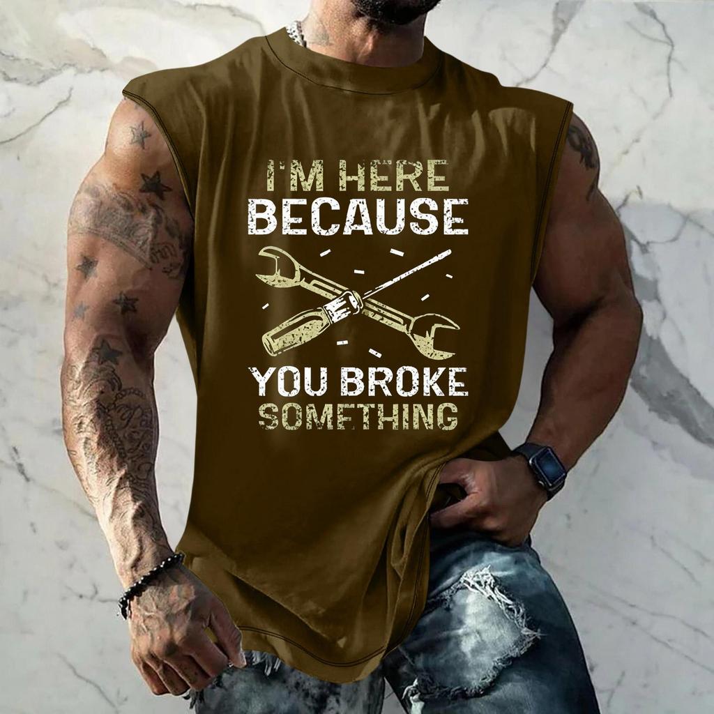 Canotta Casual da Uomo Senza Maniche Vestibilità Larga Maglietta da Palestra Grafica Stampata Allenamento Palestra Leggera Comoda Abbigliamento Estivo