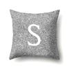 Polyester Pillowcase Home Decoration Gray Bottom Pillowcase 26 English Letter Cushion Cover