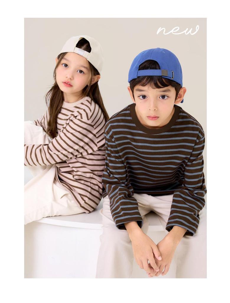 Unifriend24 Gestreiftes Kinder-T-Shirt im koreanischen Stil - Vielseitig & Locker geschnitten