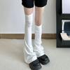 Horn Pile Sock Covers Over The Knee JK Socks Y2k Long Tube Black Slightly Flared Leg Covers for Women To Look Slim 2026 New