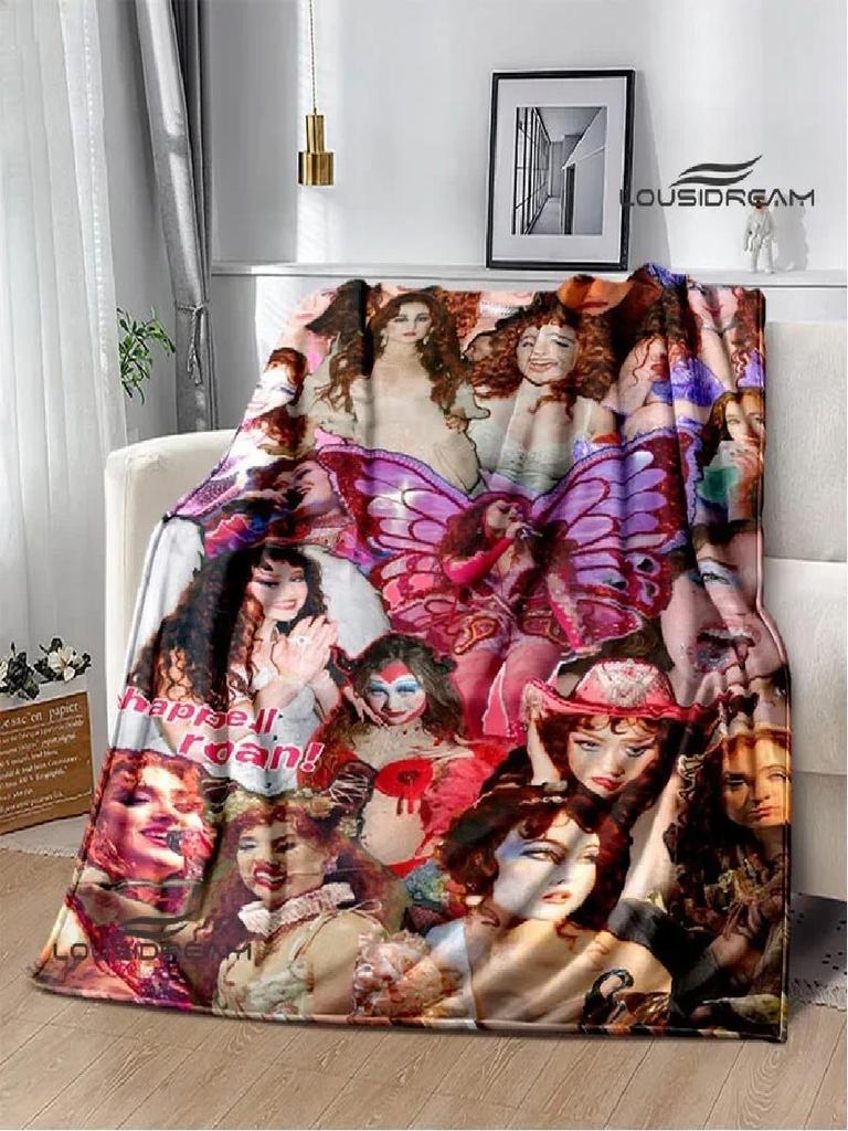 Singer Chappell Roan Printed Throw Blanket Warm Flannel Soft Comfortable Picnic Bedding Birthday Gift Home Textile