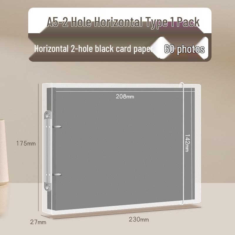 Multi-Size DIY Photo Album Binder with Black Card Pages