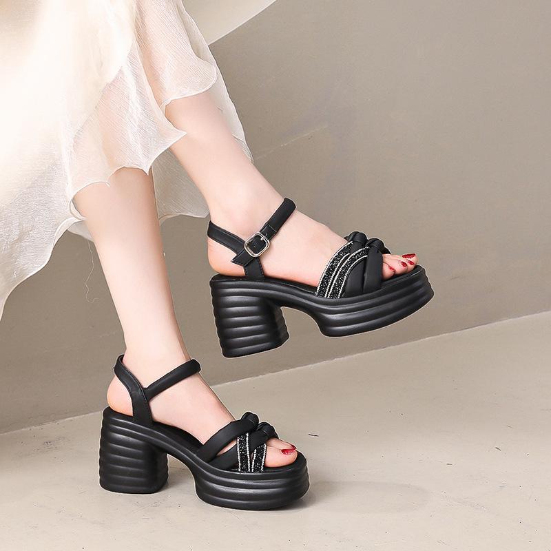 Fashion 2025 New Roman Style Platform Women's Fashion Flat Shoes Sandals Summer High Heels Casual Women's Sandals Shoes for Women