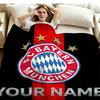 1PC FC Bayern Munchen Custom Name Patterned Flannel Blanket Suitable For All Seasons for Home Decor Warmth and Comfort Gifts Holiday Present