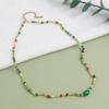 GEMCHIC Damen Retro Bunte Naturstein Süßwasserperlen Perlenkette, Dopamin Vintage Stil Leichter Luxus Schlüsselbein Kette