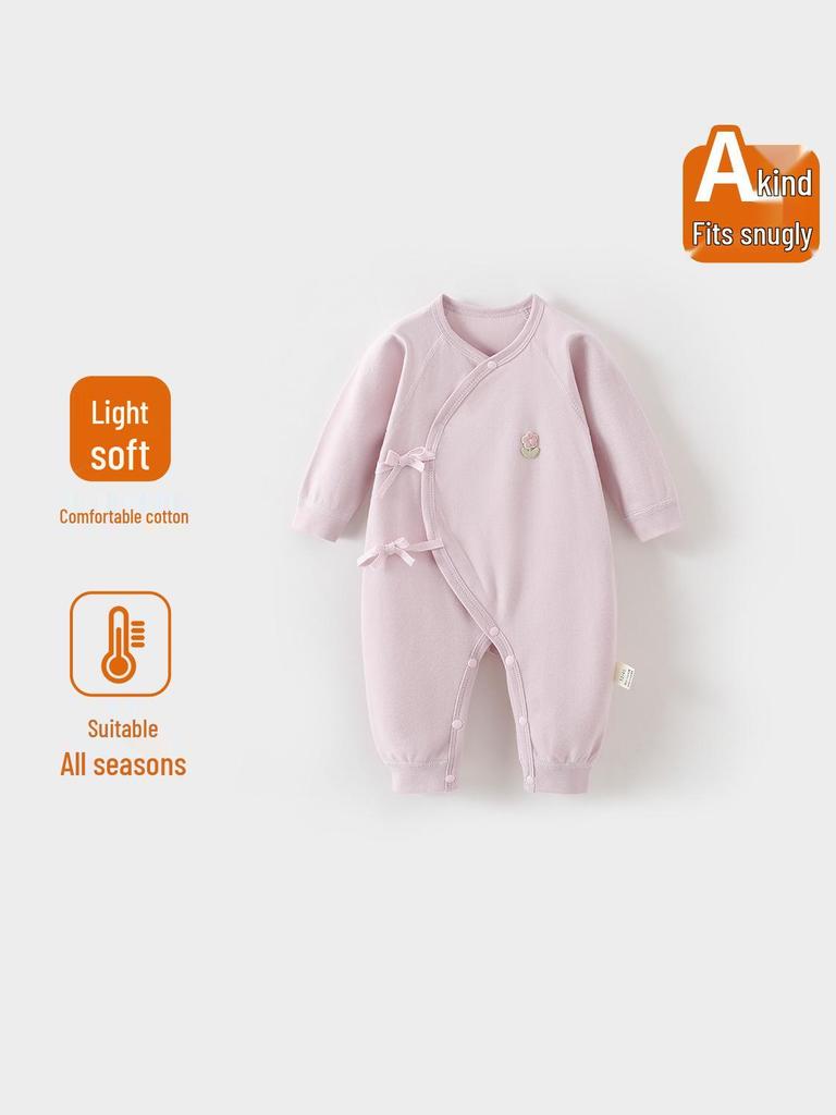 Newborn Baby Butterfly Cotton Jumpsuit: No-Bone Bodysuit for Spring, Autumn, Winter
