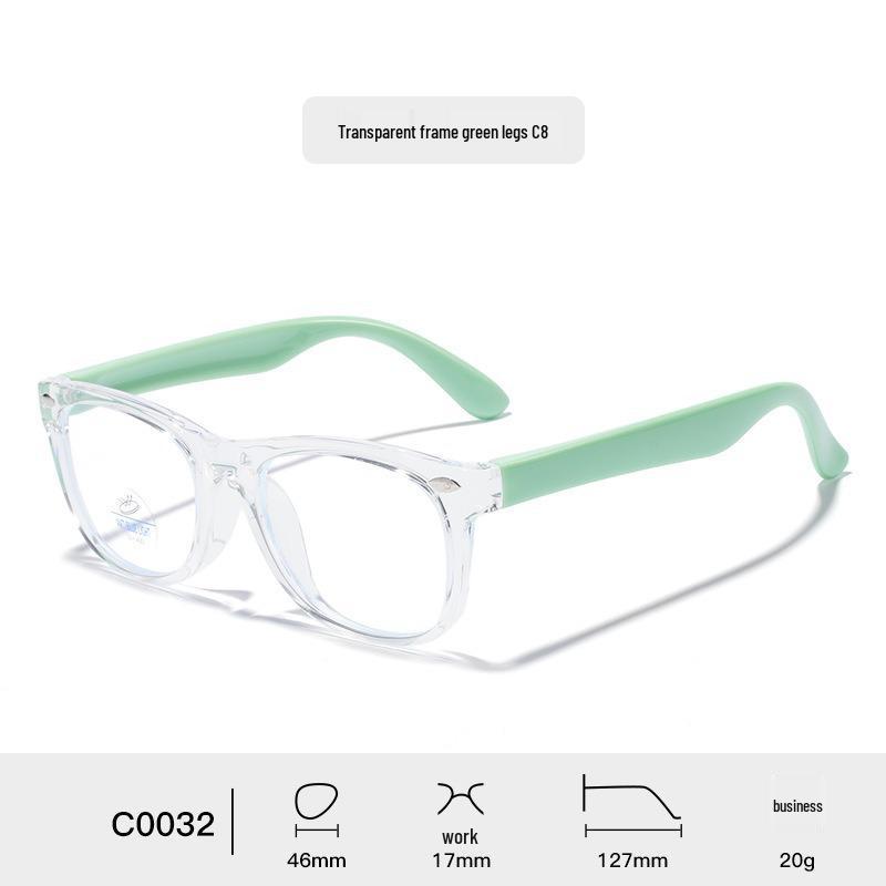 Kids' Color Block Silicone Blue Light Protection Eyeglass Frames - Rivet Design, Lens Compatible.