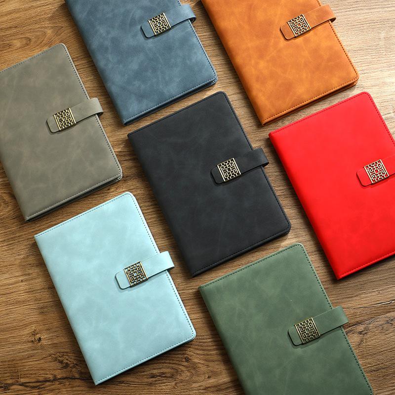 Faux Leather Business Laptop Gift Set with Buckle Student Diary & Stationery Notebooks
