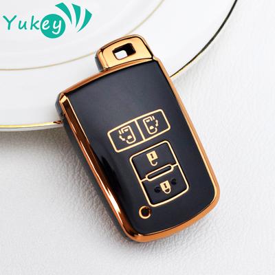 Capa de chave de carro com 4 botões TPU Shell Fob para Toyota RAV4 Highlander Avalon Sequoia Tundra Tacoma 4Runner Land Cruise Prius