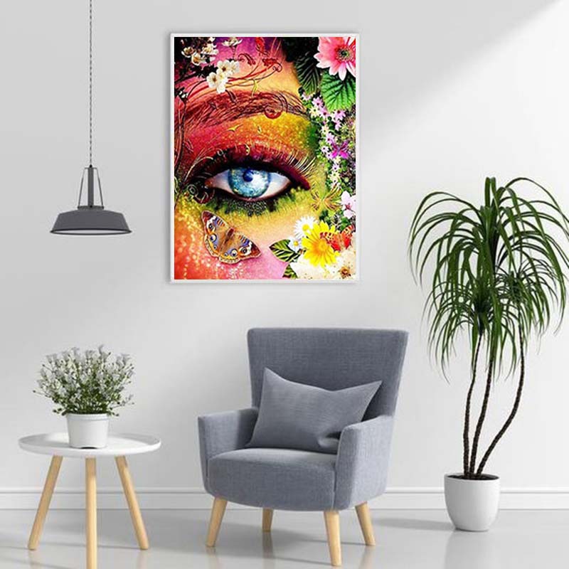 Eye Butterfly DIY 5D Diamond Painting Full Round Resin Cartoon Diamond Embroidery Cross Stitch Rhinestones Mosaic Home Decor