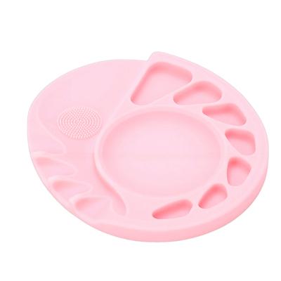 Silicone Makeup Soft Portable Nail Art Mixing Tray for Eye Shadow Cosmetic Pigments Eyelash Extension Pink