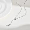 Simple Polished Waterdrop Y-Shaped Necklace for Women Stainless Steel Link Chain Necklaces Minimalist Party Jewelry Gift