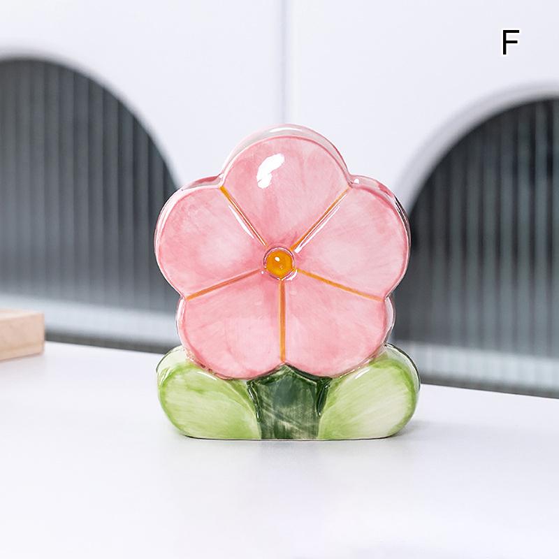 Flower Pen Holder Ceramic Desktop Decoration Cute Girl Desk Office Storage Box Stationery Shelf Storage Tank