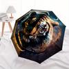 1pc Twilight Tiger Cartoon Umbrella,Compact Umbrella, Suitable for Camping, Ideal Easter Birthday Gift for Family and Friends.C096