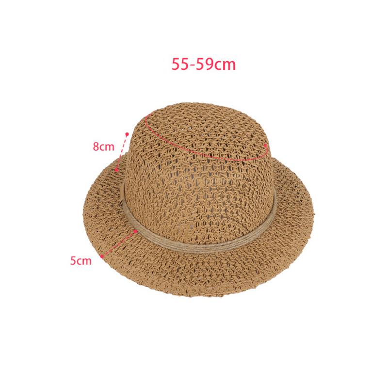 Sommer Meeresstrand Strandurlaub Sonnenhut Damen Vintage Hohl Atmungsaktiv Stroh Großer Schirm Sonnenschutz Fischerhut