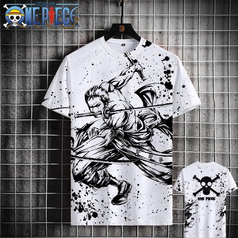 One Piece Men's T-shirt Casual Short Sleeve T-shirt Anime Character Printed Fashion Street Wear