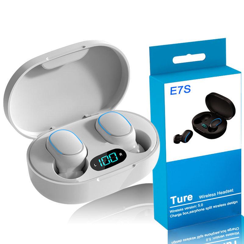 1pcs Wireless Bluetooth 5.0 Rechargeable IPX5 Water & Sweat Resistant In-Ear Headphones with Mic,Touch Control,Smart LCD Charging Case,3D Stereo Bass