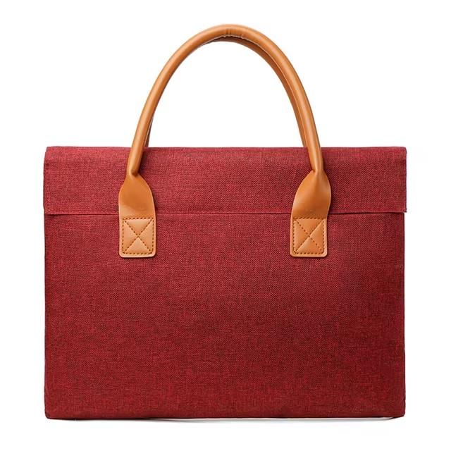 

15.6 Inch Laptop Briefcase, Waterproof Oxford Business Tote Bag with Leather Handle, Minimalist Laptop Handbag for Men Women