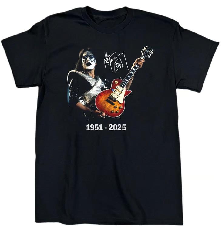 

Ace Frehley Rip 1951 - 2025 Heavy Cotton Black T Shirt S-5XL JU790 Unisex T-Shirt XXXL