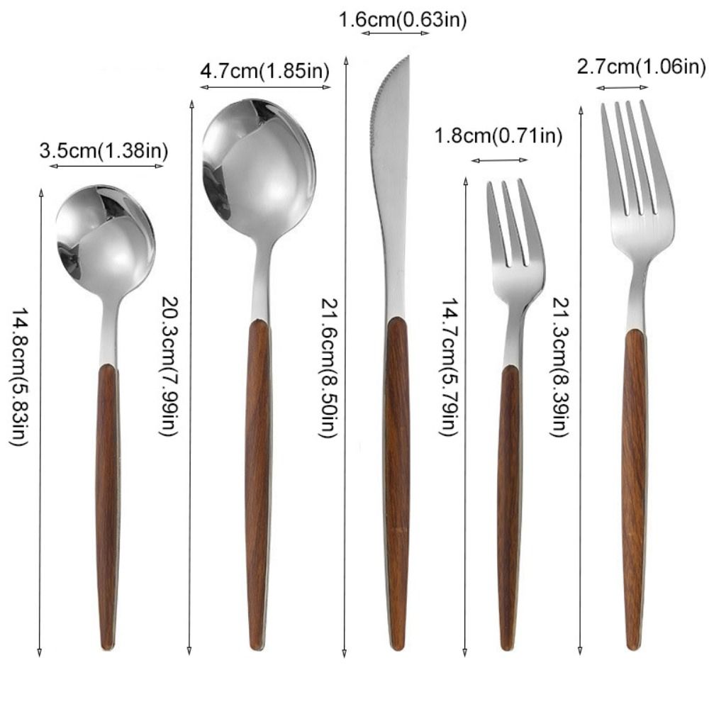 4/5pcs Stainless Steel Portugal Cutlery Set Gold/Silver Dessert Tableware Steak