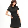 Eiaenlei Ar_Pinstripe Collar Pleated Dress