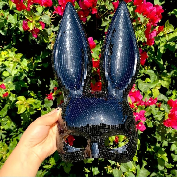 Festival Rabbit Face Mask with Elastic Headgears Realistic Rabbit Mask Rabbit Face Mask Costume for Adult Cosplays