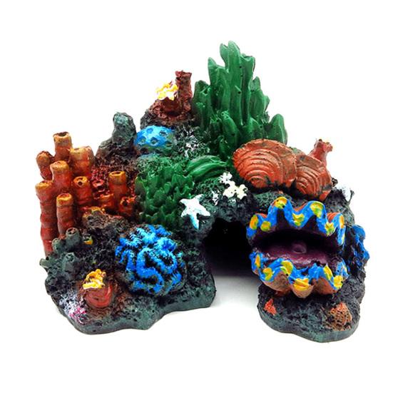 

Черепаха Аквариум Декорация Ландшафтный дизайн Коралл Смола Поделки Пещера для укрытия A