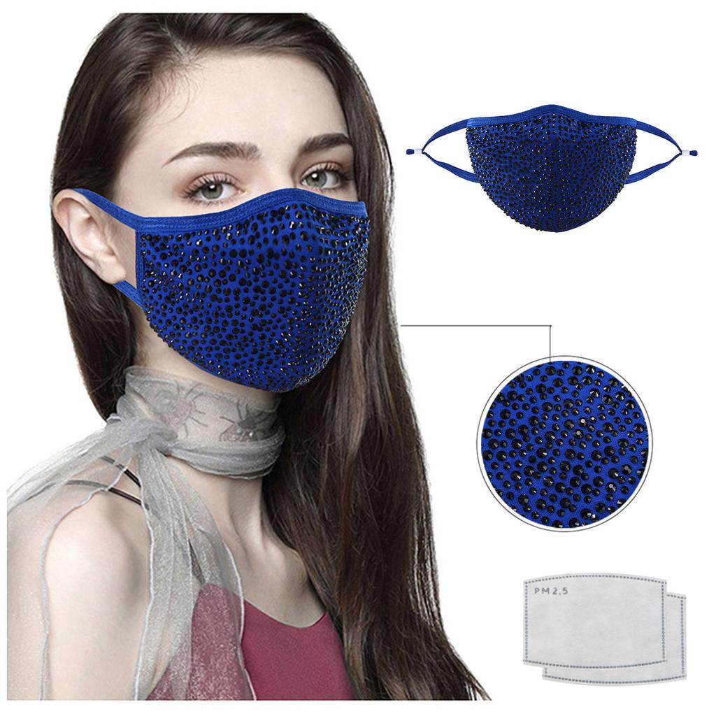 Adult Fashion Reusable Windproof Fog Haze Mask Diamond Mask for Women