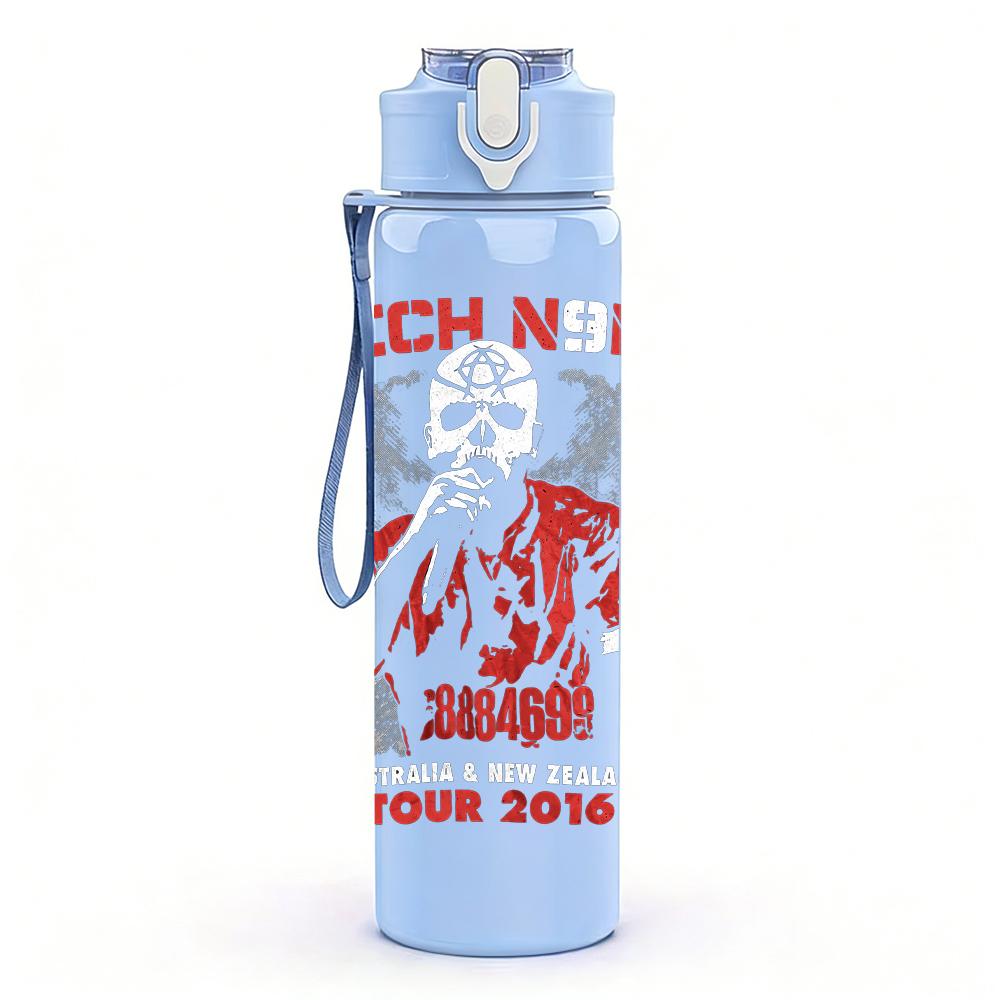 1PC Retro Red Devil Horror Graphic Print 750ml Portable Sports Water Bottle Leakproof Gym Outdoor Travel Drink Cup
