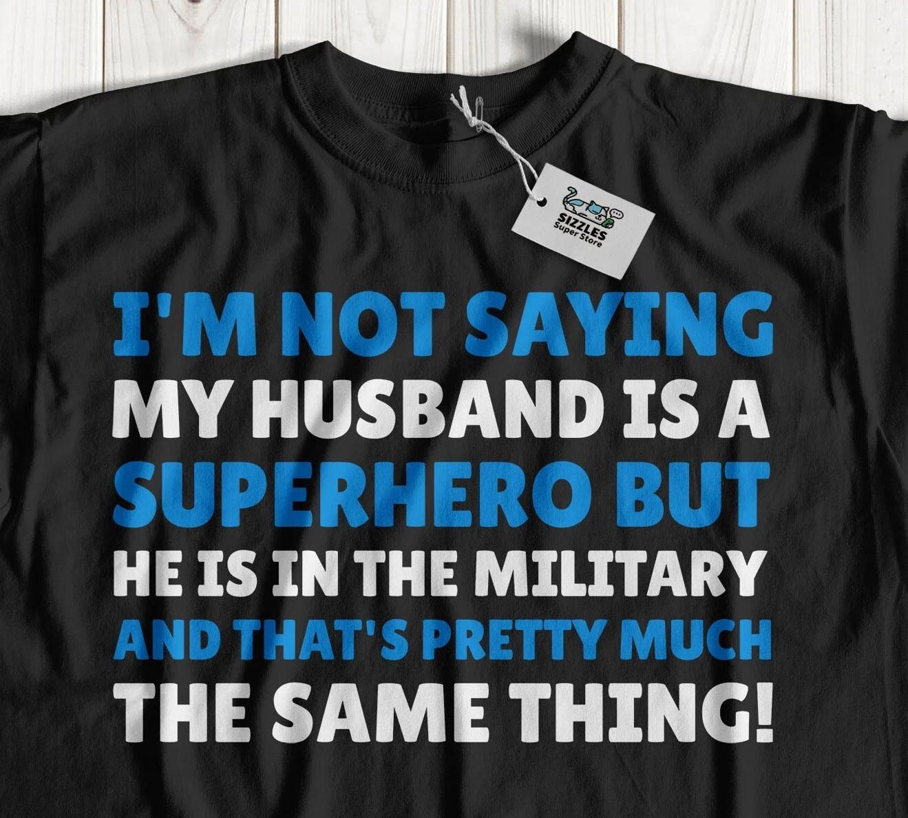 

Funny Army Husband T-Shirt Husband In The Armed Forces & Military Wife Gifts 4XL
