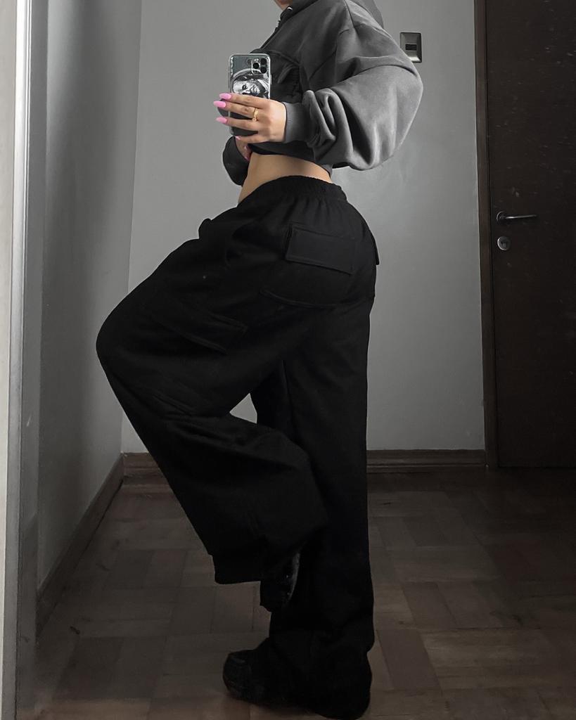 European and American casual women's clothing street style tooling trousers loose fashion waist wide-leg pants mopping pants women