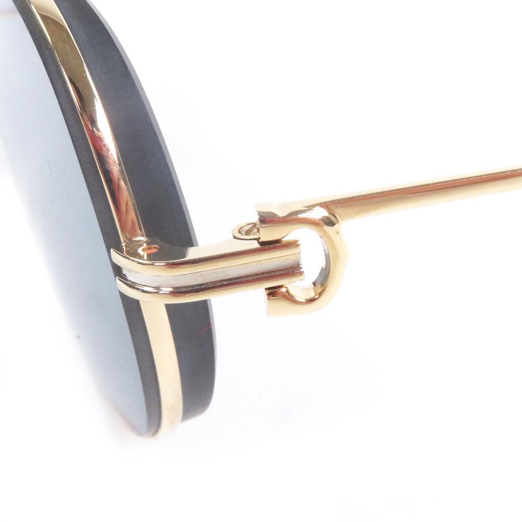 Great Cartier Sunglasses 2C Two Bridge Gold Blue Lens  Mens CT0111S Used