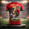 Nouvelle tenue d'été imprimée Ronaldo Maillot de football T-shirt Vêtement de sport à séchage rapide et respirant