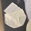 Womens Elongated Crotch Mid Waist Combed Cotton Seamless Antibacterial Underwear