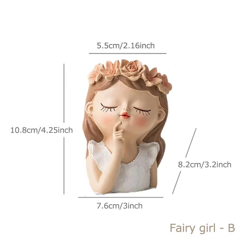 Cute Girl Flower Pot for Succulents, Decorative Planters Girls Portrait Garden Pots for Home Decor Desktop Ornamentpotsforplants