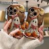 Phone Case: 2D Flat, Suitable for iPhone 18 17 16 15 14 13 12 Pro, Protective Case, Phone Decoration, Little Ghost Reading a Book, Halloween and Chris
