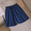 Pantaloncini casual estivi da donna Tasche con coulisse in vita elastica Pantaloncini corti larghi a gamba larga tinta unita Streetwear
