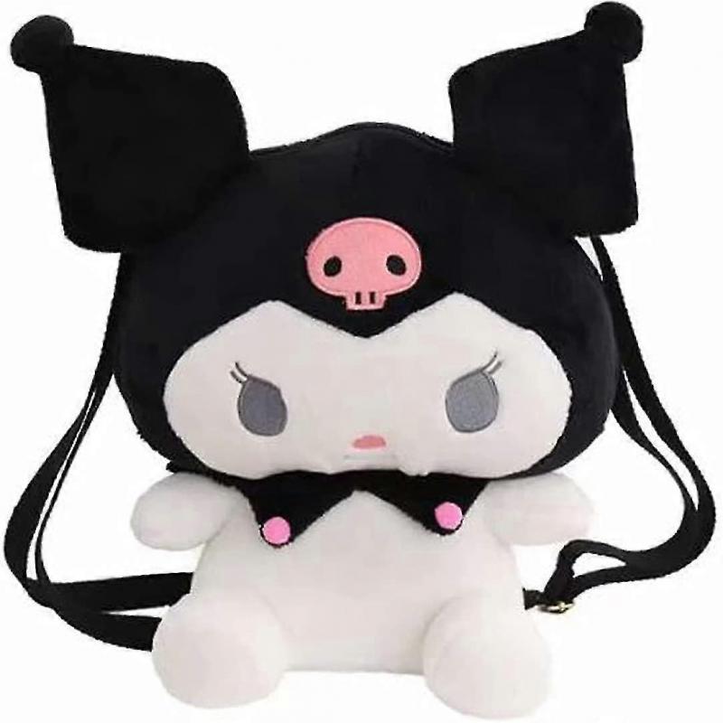 My Melody Kuromi Rucksack Cinnamoroll Plüschtasche Niedliche Cartoon Umhängetasche Anime Fan Spielzeugtasche, Reisen, Mittelgroß, Schwarz/weiß