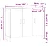 Sideboard White 90 x 34 x 80 cm Particleboard
