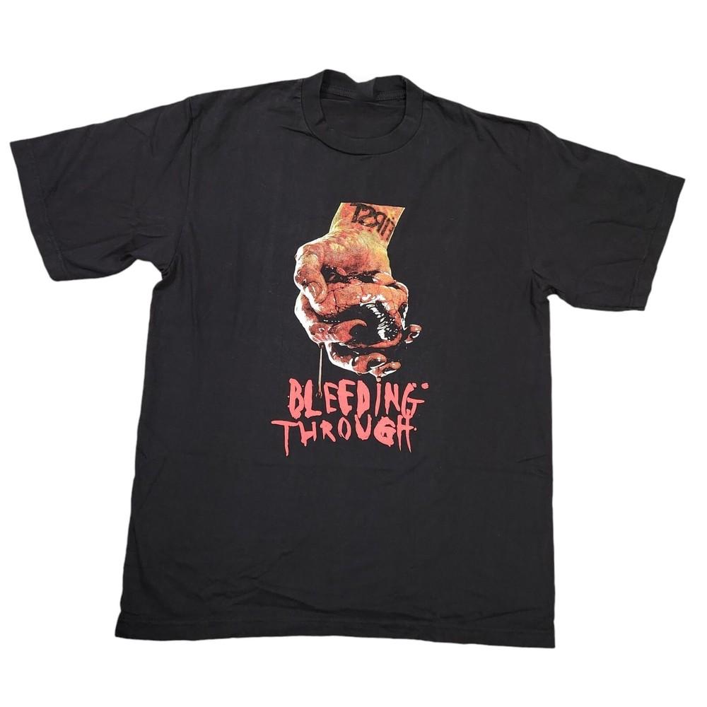 Vintage 2000#039s Bleeding Through Metal Band TShirt Unisex ZL680 Unisex T-Shirt XXXL
