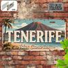 D Flatpc Vintage Teneriffa Aluminium Metall Kennzeichen Dekoschild Nur zur Dekoration Reise Souvenir Geschenk