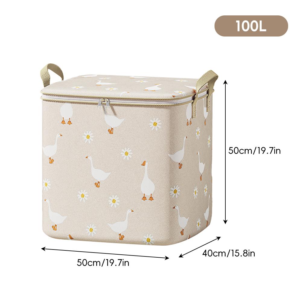 Складная сумка для хранения одежды большой вместимости, портативный органайзер для спальни, складная пылезащитная сумка на молнии для одеял для сезонного хранения при переезде 100L жёлтый
