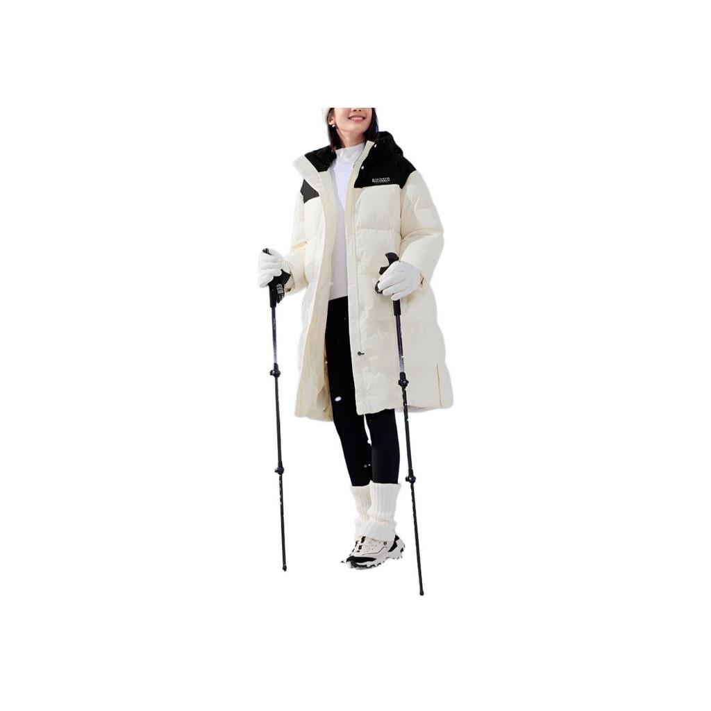 Skechers Durable Comfortable Hooded Long Sleeve Down Jacket Women outerwear Cotton-Candy-White P424W165-0074