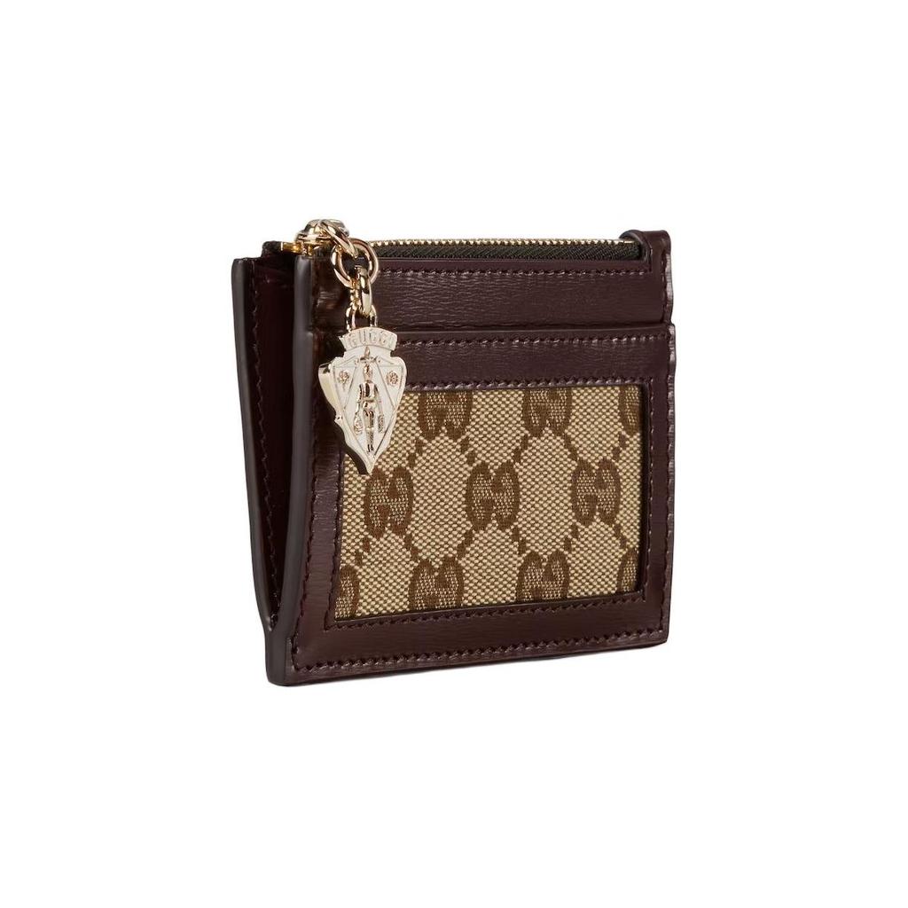 Gucci Light Gold Metal Zipper Leather Wallet Women wallet Beige Ebony 790033-FADHW-9742